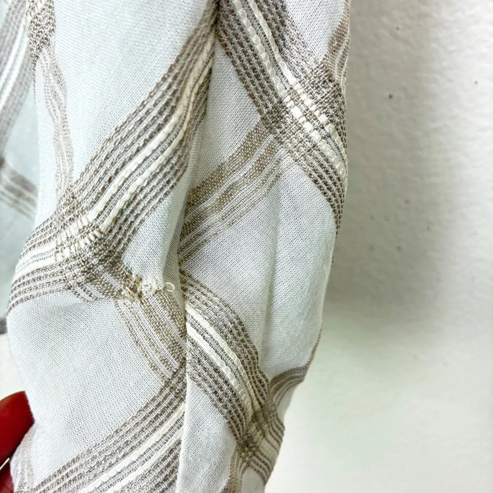 Y2K 90s Vtg Liz Claiborne Skirt M Linen Maxi Plaid Cottage Checkered Boho Office
